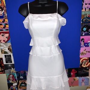 Parker Strapless White Ruffle Dress